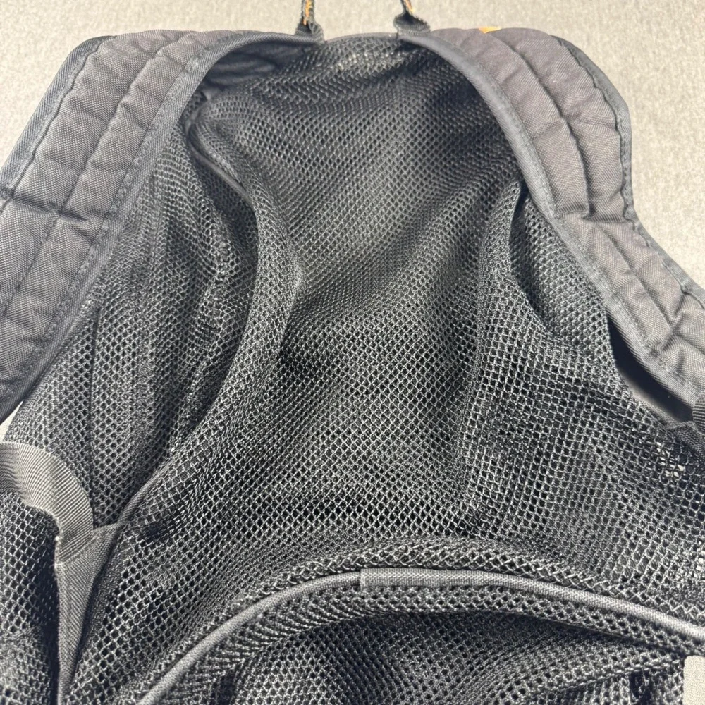 Nike Mesh Backpack Black Orange Swoosh Breathable Gym Sports Bag